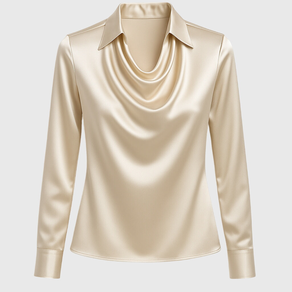 Vivian Elegant Draped Neck Blouse for Women