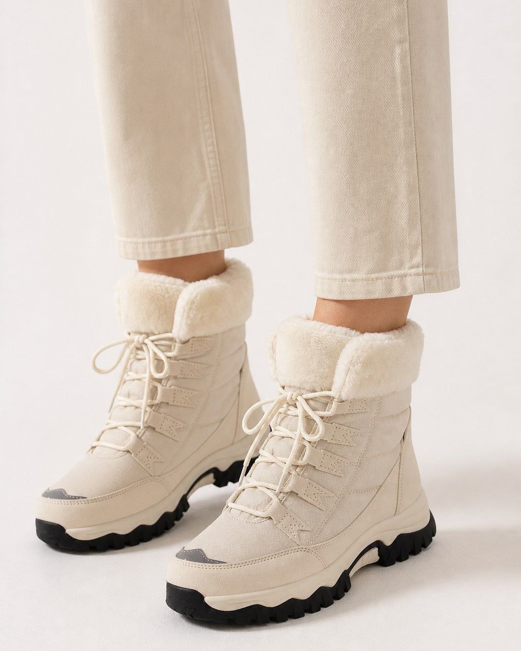 Denise Cozy Faux Fur Lined Lace-Up Winter Boots