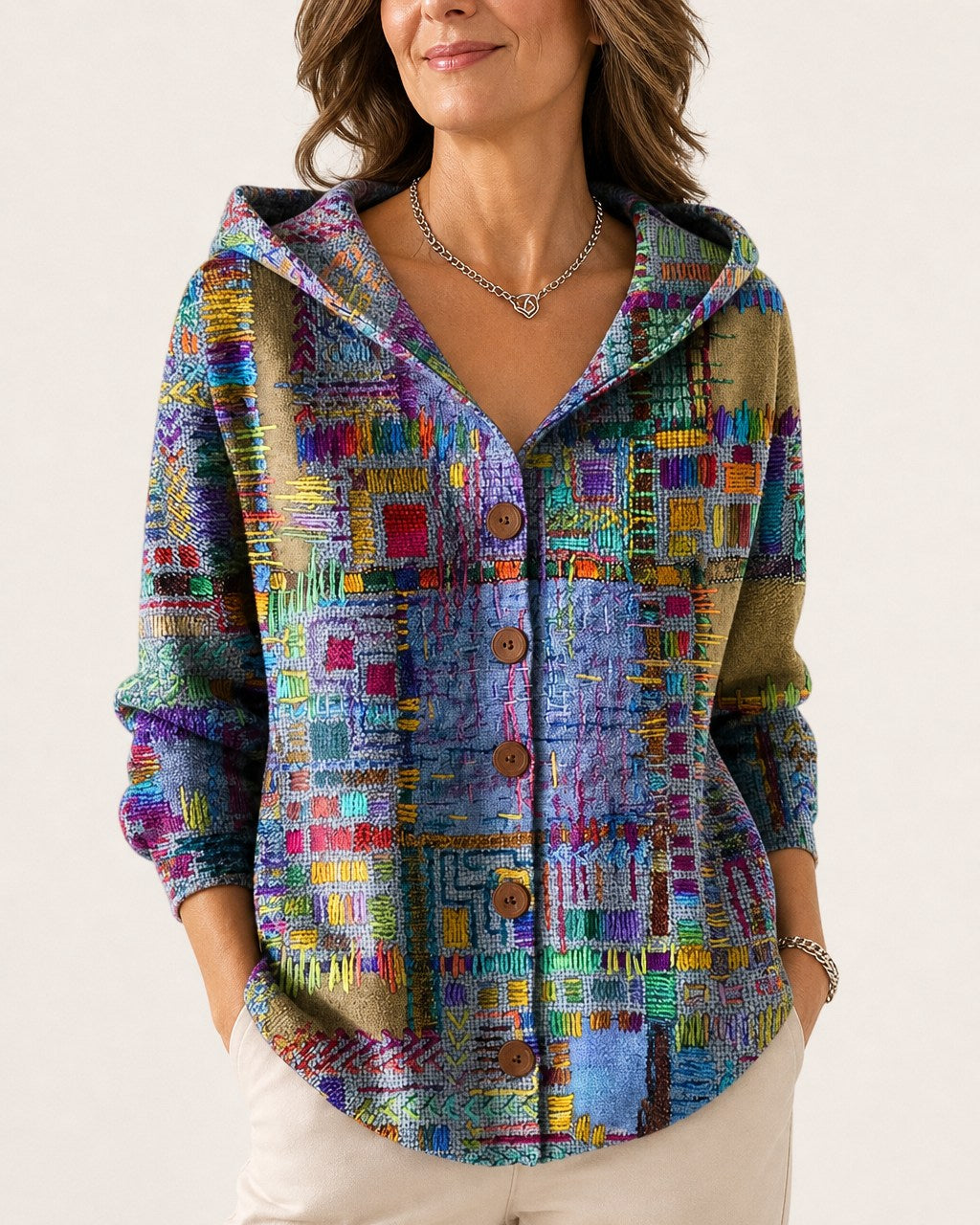 Emily Cozy Hooded Button Cardigan for Women