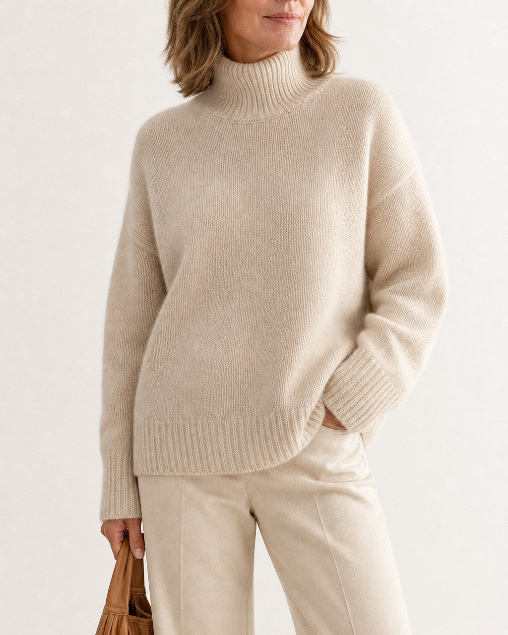 Emma Cozy Roll Neck Cashmere Sweater for Women