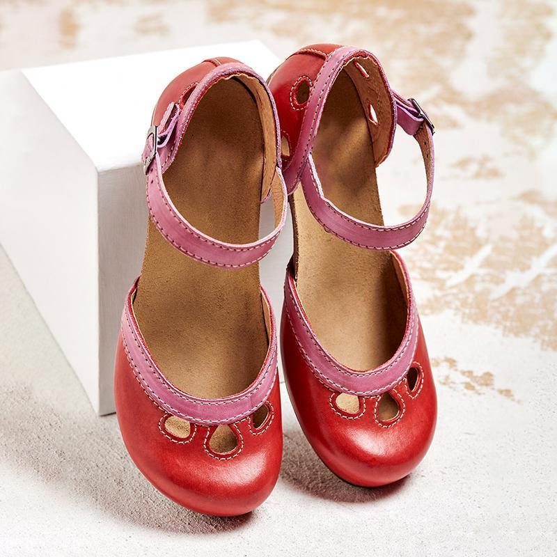 Ellen Charming Color Block Mary Jane Flats