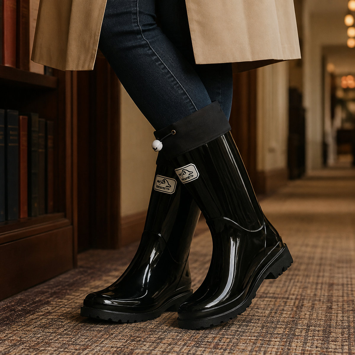 Yvonne Classic Knee-High Rain Boots for Women