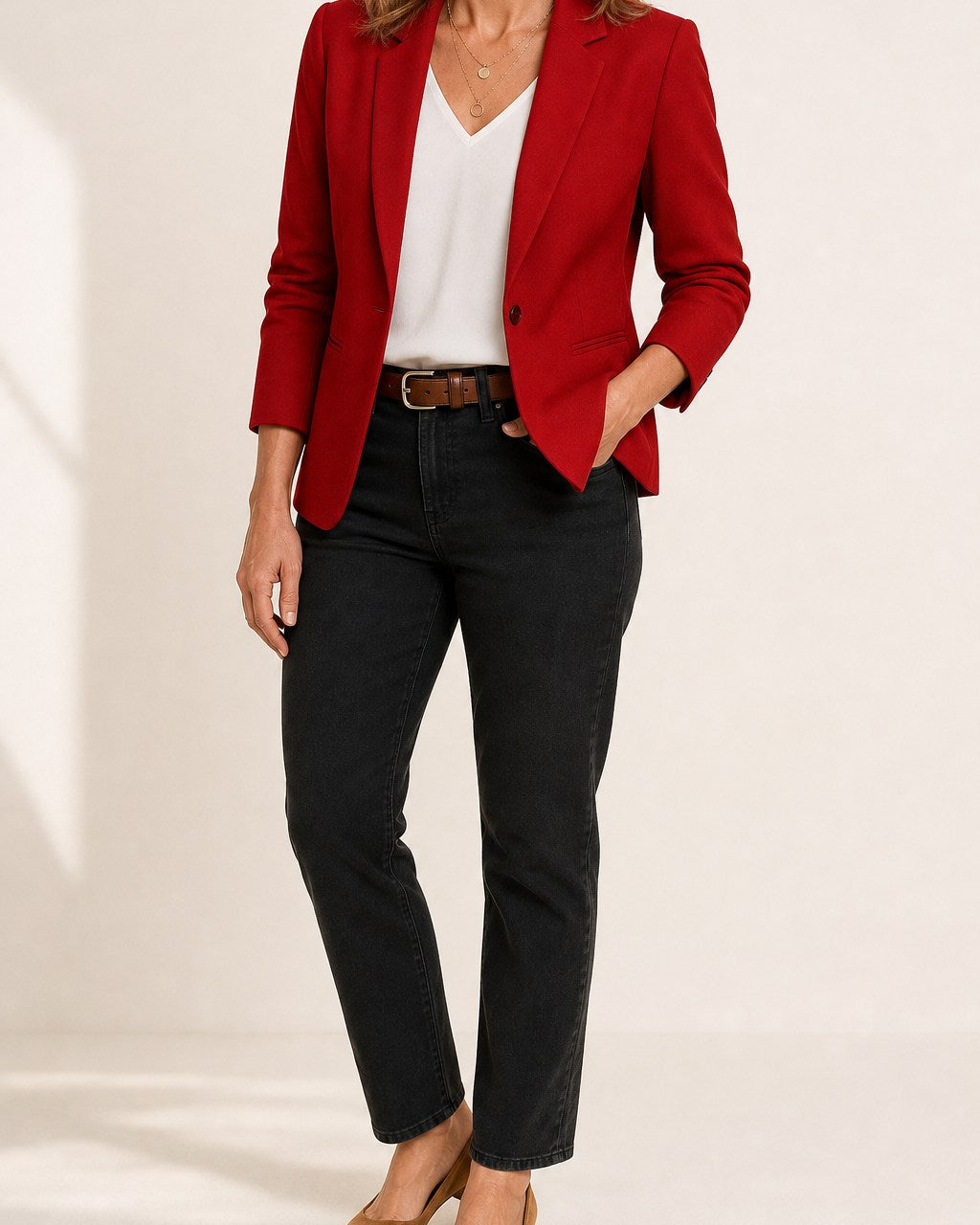 Julia Stylish Fitted One Button Blazer for Women