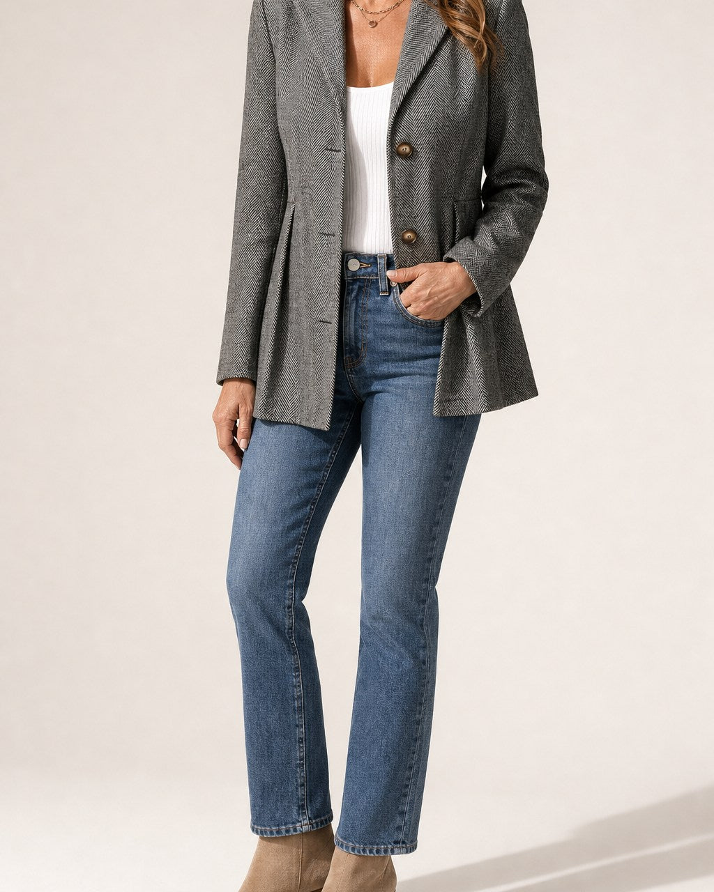 Karen Effortless Tailored Gray Blazer for Women