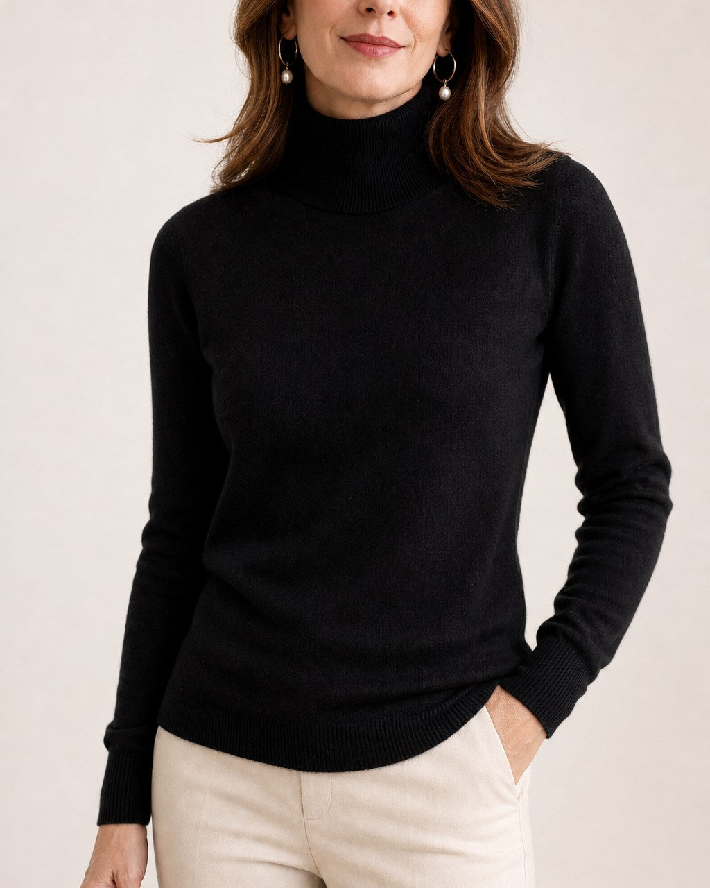 Katie Elegant Cashmere Blend Turtleneck Sweater