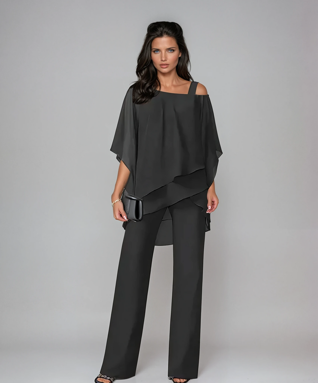 Danielle Elegant Two-Piece Layered Pant Set
