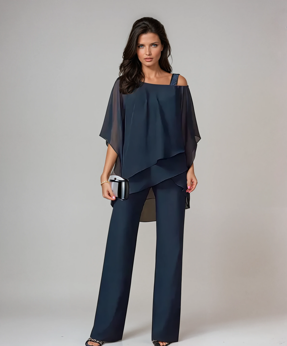 Danielle Elegant Two-Piece Layered Pant Set