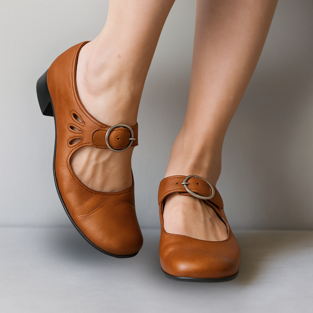 Elaine Classic Mary Jane Pumps with Ankle Strap