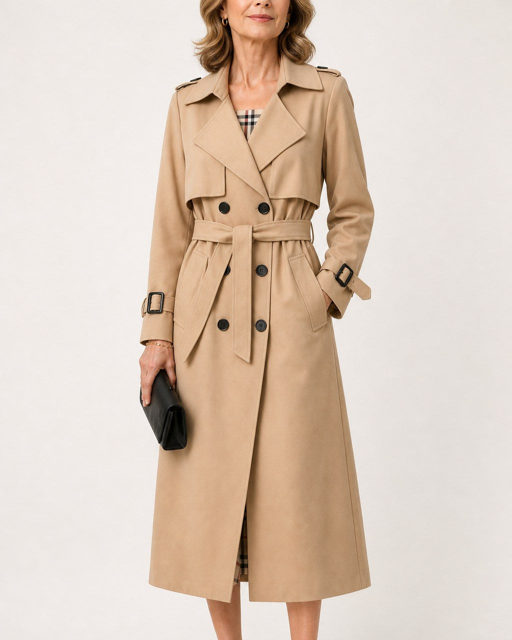 Lucy Timeless Women's Belted Long Trench Coat