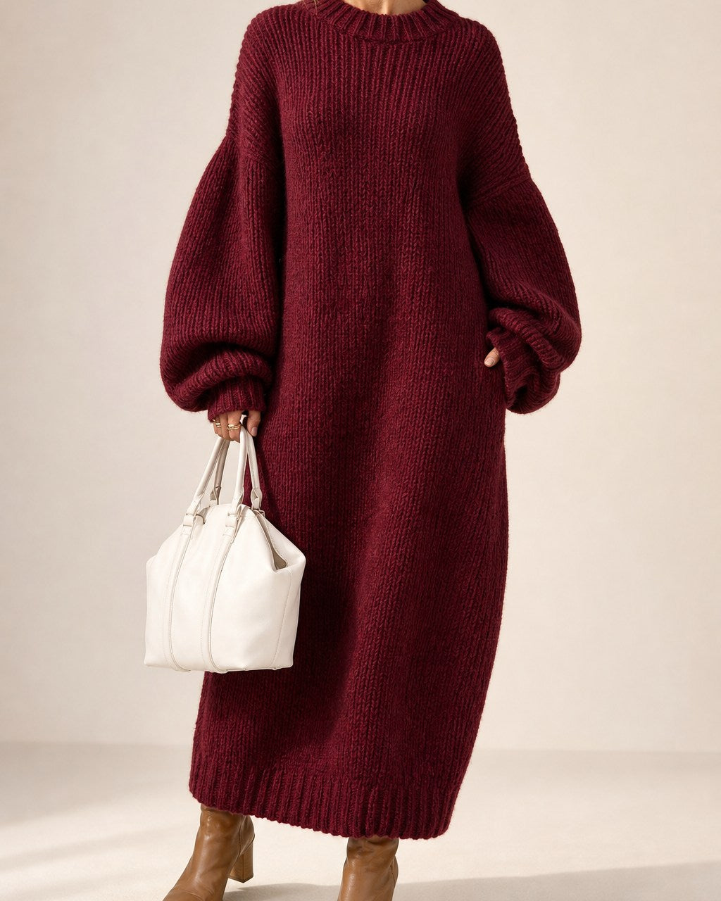 Olivia Cozy Oversized Knit Maxi Sweater Dress