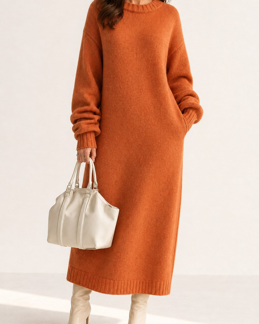 Rachel Warm Chunky Ribbed Maxi Sweater Dress