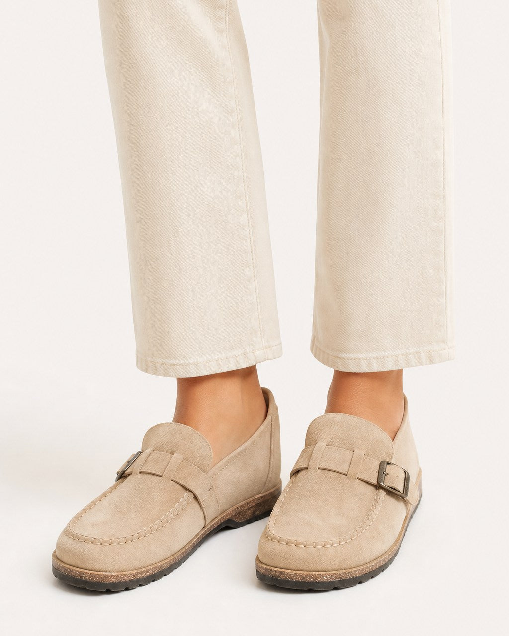 Simone Relaxed Suede Buckle Mule Clogs for Women