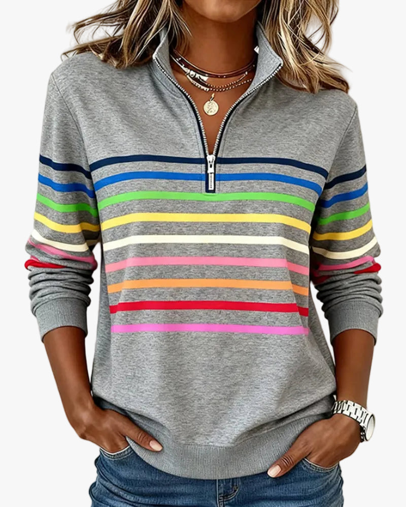 Laura Classic Quarter Zip Knit Pullover Sweater