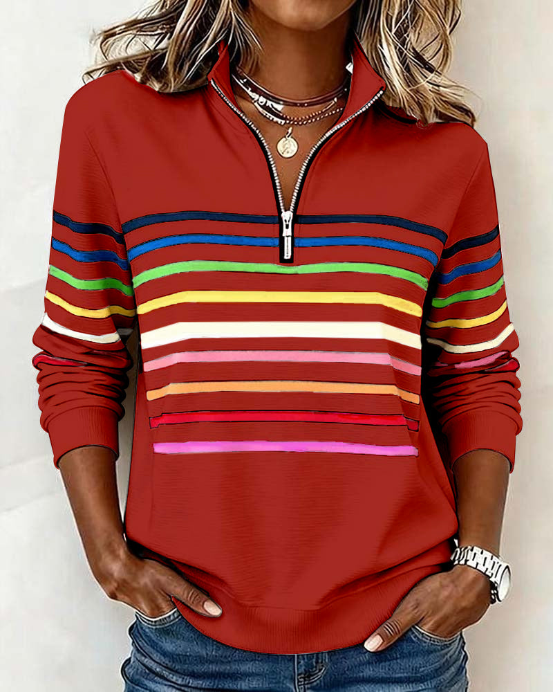 Laura Classic Quarter Zip Knit Pullover Sweater